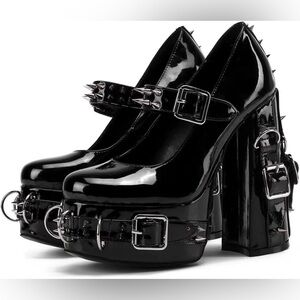 (Sold) Gothic Black Spiked Platform Heels